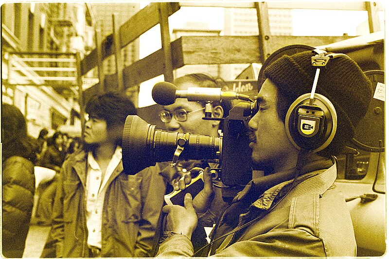 File:Curtis Choy films his documentary "The Fall of the I-Hotel", August 4, 1977.jpg