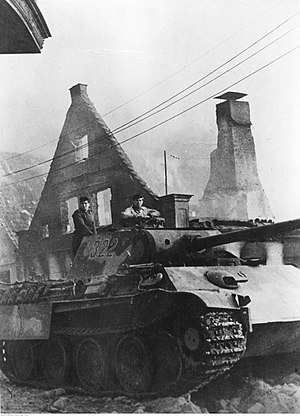 Duitse tank "Panther" in Goldap