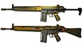 The Heckler & Koch G3A4 (top) and G3A3 (bottom)