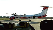 Dash-8 de la Sécurité Civile, sur la base aéronavale de Hyères, en 2009.