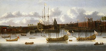 The East India Company's Yard at Deptford, 17th Century, National Maritime Museum, Greenwich Deptford Yard.jpg