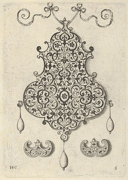 File:Design for the Verso of a Pendant with an Oval Motif Between Strapwork MET DP837412.jpg