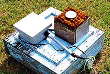 A disdrometer in place in the Everglades Disdrometer.jpg