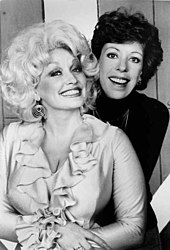 With Carol Burnett, 1979 Dolly Parton and Burnett.jpg