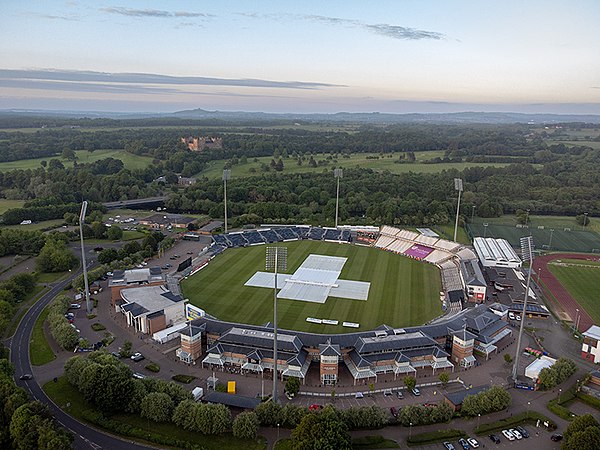 The Riverside Ground, Chester-le-Street. Lumley Castle can be seen in the background