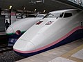 新幹線E2系電車と新幹線200系電車、東京駅にて