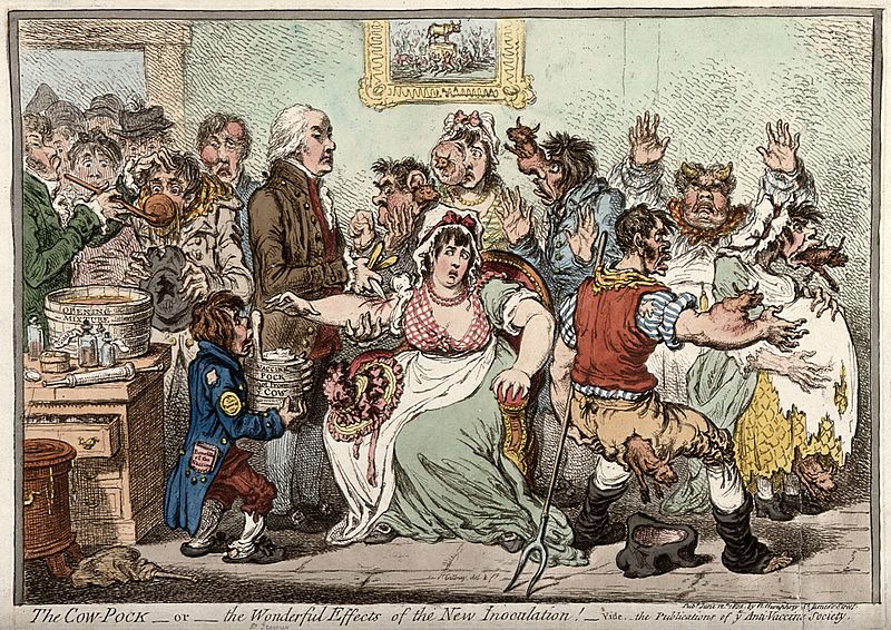 Edward Jenner vaccinating patients against smallpox