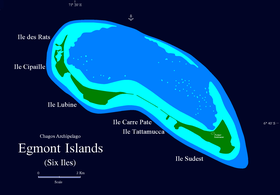 Kart over Egmont Islands.