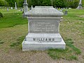 Gravestone of Enoch Williams (1807-1890) and Mary Ann Williams (1811-1891). Located at King and Williams Cemetery, immediately north of the intersection of South Street East and Pine Street Lane, Raynham, Massachusetts.