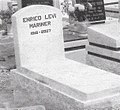 המצבה על קברו של אנריקו לוי בבית העלמין בחיפה. כיתוב מינימלי לפי בקשתו MARINER.
