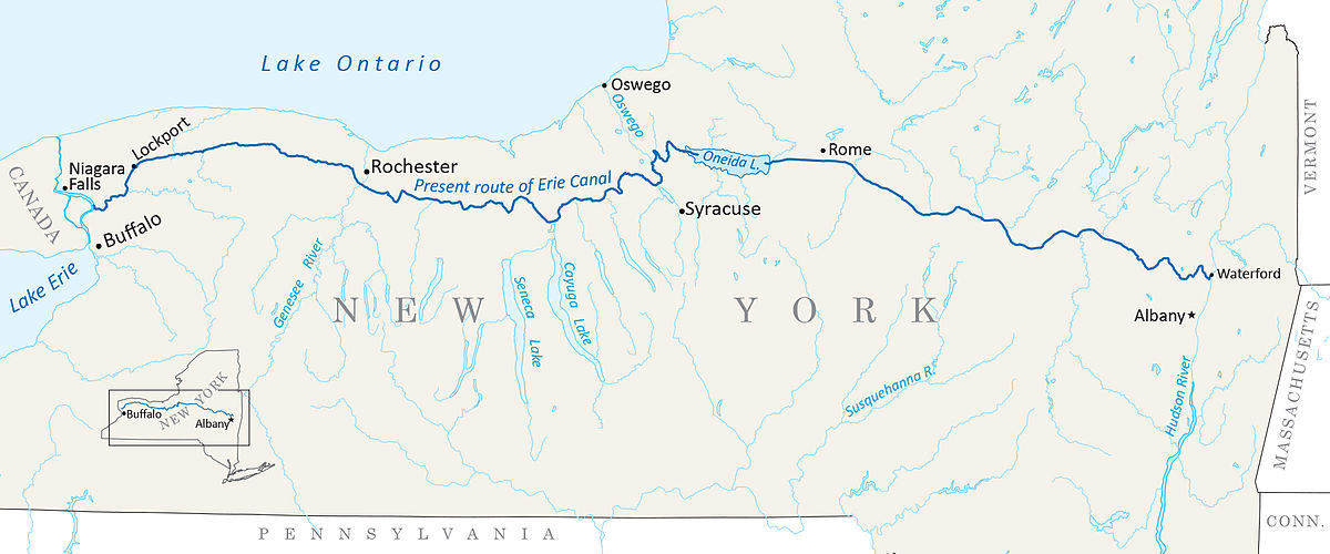 Erie Canal Us Map Erie Canal   Wikipedia