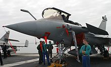 Rafale number 9 on the flight deck of Charles de Gaulle