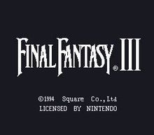 Il titolo di apertura della versione nordamericana originale, riportante la dicitura Final Fantasy III