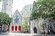 Snyder Memorial Methodist Episcopal Church in Jacksonville, Florida, U.S. This is an image of a place or building that is listed on the National Register of Historic Places in the United States of America. Its reference number is 13000065.