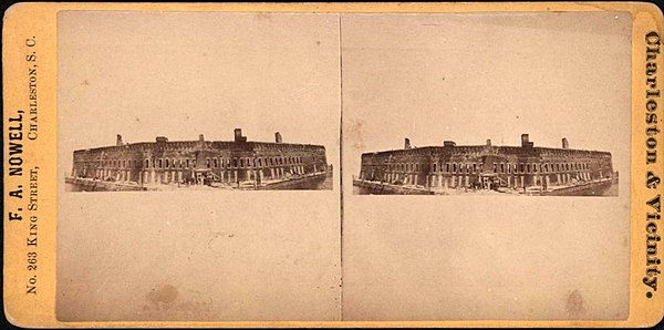 Fort Sumter was photographed in 1861 when it was still intact.