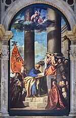 Frari (Venice) nave left - Altar of Madona di Ca'Pesaro.jpg