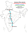 Garibrath Express (Chennai - Nizamuddin) Duronto Express route map.png