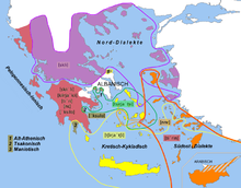 Isoglosse dei dialetti greci (1900 ca)