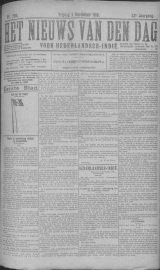 <i>Nieuws van den Dag voor Nederlandsch-Indië</i> Former newspaper in Dutch East Indies