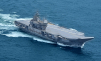 IAC1 Vikrant during sea trials (cropped).png