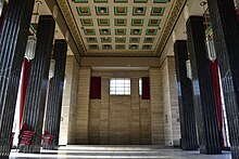 The striking architecture of the interior of the Temple of Peace Interior of the Cardiff Temple of Peace.jpg