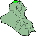 Map showing Dahuk province in Iraq