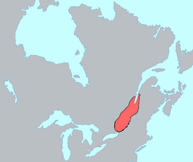 Территория, занимаемая лаврентийскими ирокезами около 1535 г.
