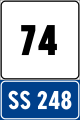 Progressiva distanziometrica per strada statale (figura II 266 art. 129)