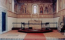 Interior of Jelling Church, showing frescos dating from 1125 JELLING CHURCH, INTERIOR VIEW, DENMARK.jpg
