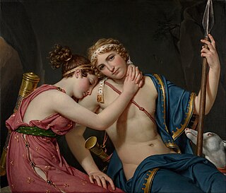 <i>The Farewell of Telemachus and Eucharis</i> Painting by Jacques-Louis David