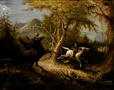 John Quidor, "Peata ratsanik Ichabod Crane'i jälitamas" (1858)