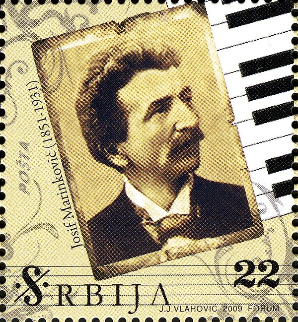 Josif Marinković on a 2009 Serbian stamp