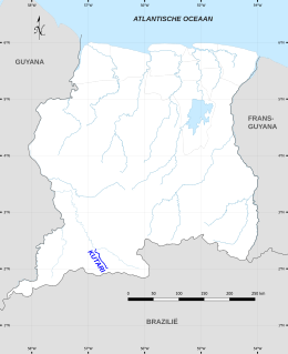 Map of Kutari River in Suriname