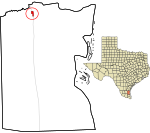 Kenedy County Texas incorporated and unincorporated areas Sarita highlighted.svg