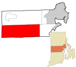 Kent County Rhode Island incorporated and unincorporated areas West Greenwich highlighted.svg