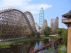 Among the tallest wooden coasters in the world, El Toro also features one of the longest drops. KingdaEltoro.JPG