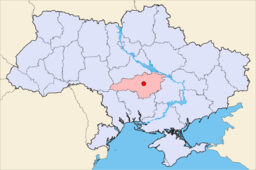 Kropyvnytskyjs läge i Ukraina.