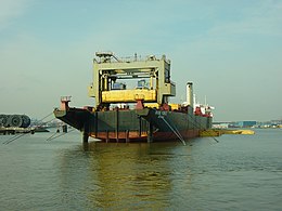 MV Rhine Forest in the Port of Rotterdam Lash vessel.JPG