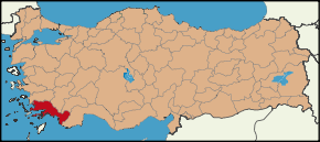 Muğla (provinca) na zemljevidu