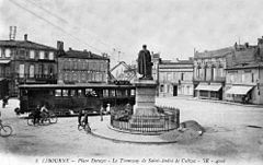 Libourne, Place-Decazes, le tramway en 1920