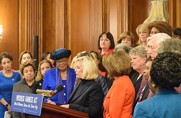 Lilly Ledbetter speaking in support of the Paycheck Fairness Act in 2020.