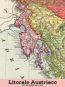 Mappa del 1897 del Litorale austriaco, di cui Trieste era capoluogo