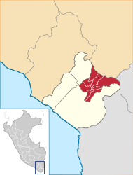 Location of the province in the Tacna region