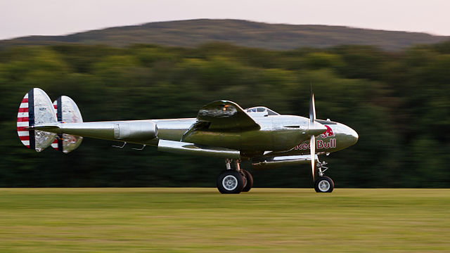 Red Bull Lockheed P-38L Lightning.