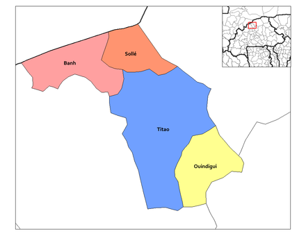 Location of the 4 departments (or communes) in Loroum Province.