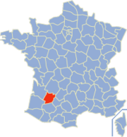 Plasseringa til Lot-et-Garonne i Frankrike