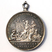 Keerzijde van deze in 1778 te Brussel geslagen medaille.