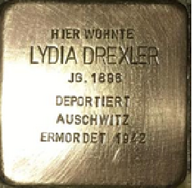 Der Stolperstein für Lydia Drexler in der Mommstraße 11 in St. Wendel