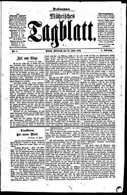 Titulní stránka prvního čísla z 16. června 1880