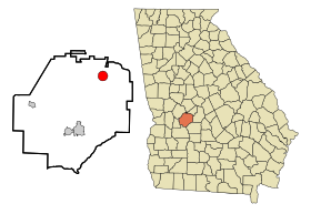 Macon County Georgia Incorporated and Unincorporated areas Marshallville Highlighted.svg